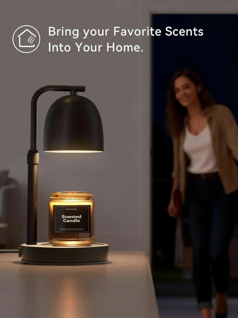Dimmable Candle Warmer Lamp with Timer & Adjustable Height - Perfect for Home
